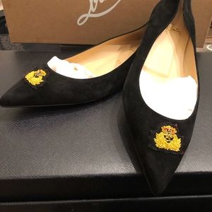 NIB Christian Louboutin Velour Flats Black 38.5